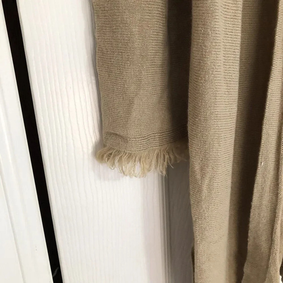 2/$30 J Jill Linen Blend Cardigan Sweater Womens Med Tan Bohemian Lagenlook - Picture 6 of 9